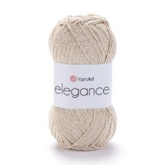 YARNART ELEGANCE - GLITTERY KNITTING YARN DARK CREAM - 119