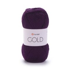 YARNART GOLD - GLITTERY KNITTING YARN EGGPLANT PURPLE - 9006