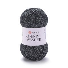YARNART DENIM WASHED - MELANGE KNITTING YARN BLACK - 923