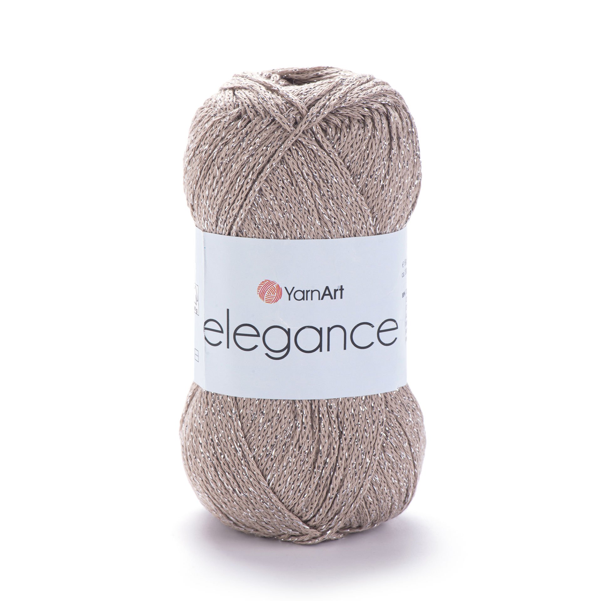 YARNART ELEGANCE - GLITTERY KNITTING YARN TAUPE - 121