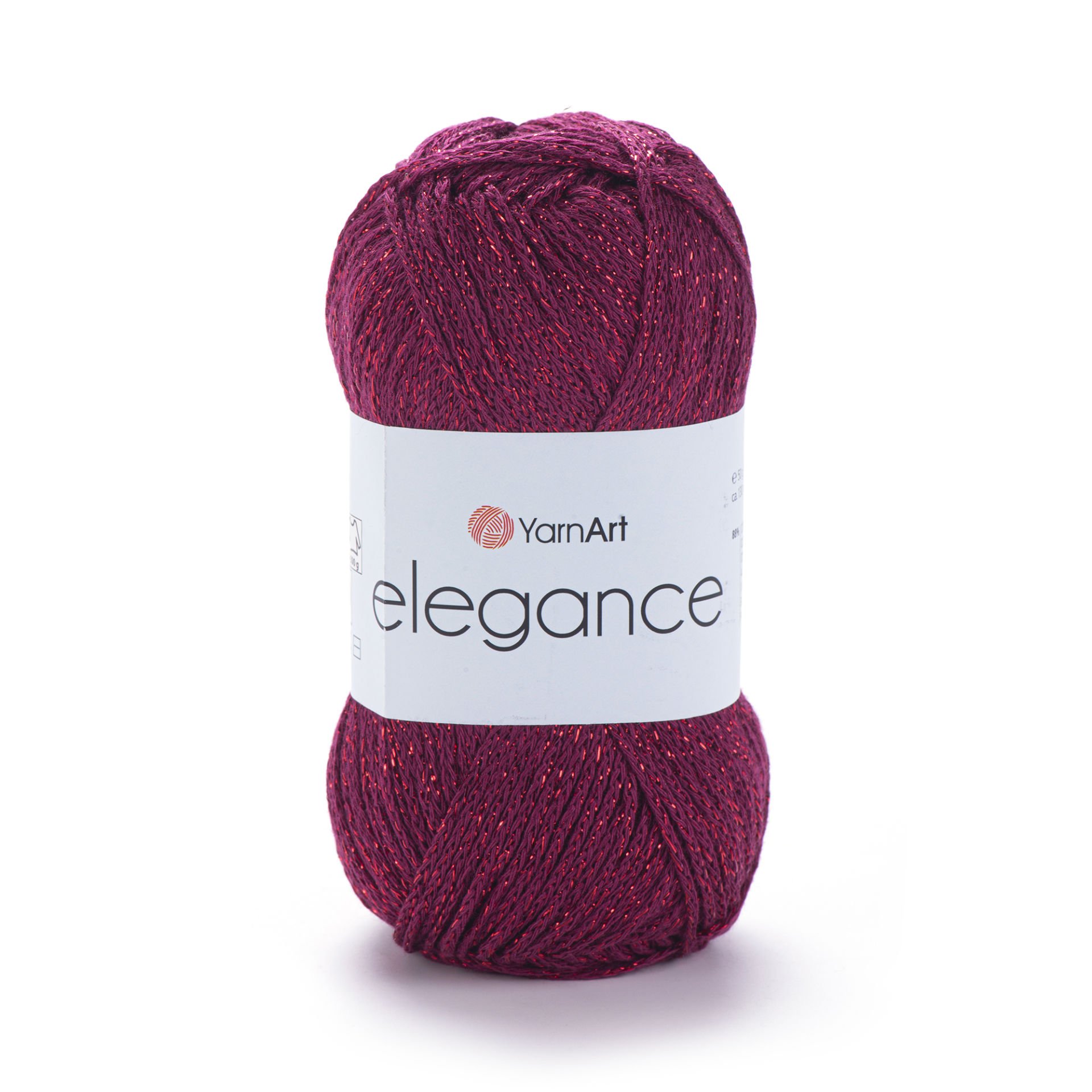 YARNART ELEGANCE - GLITTERY KNITTING YARN CHERRY RED - 123