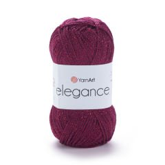 YARNART ELEGANCE - GLITTERY KNITTING YARN CHERRY RED - 123