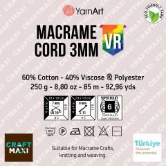 YARNART MACRAME CORD 3 MM VR - MACRAME CORD VARIEGATED - 925