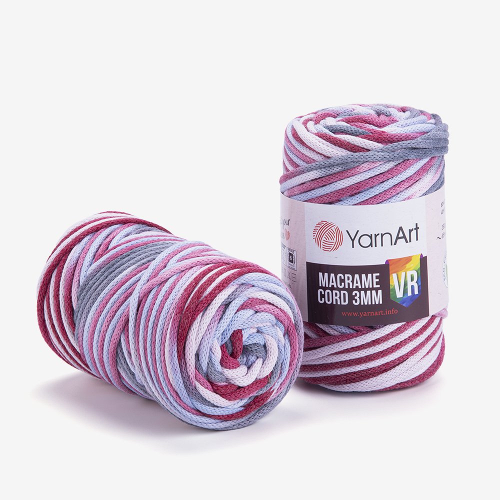 YARNART MACRAME CORD 3 MM VR - MACRAME CORD VARIEGATED - 917