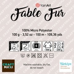 YARNART FABLE FUR - KNITTING YARN PINKISH ORANGE - 976