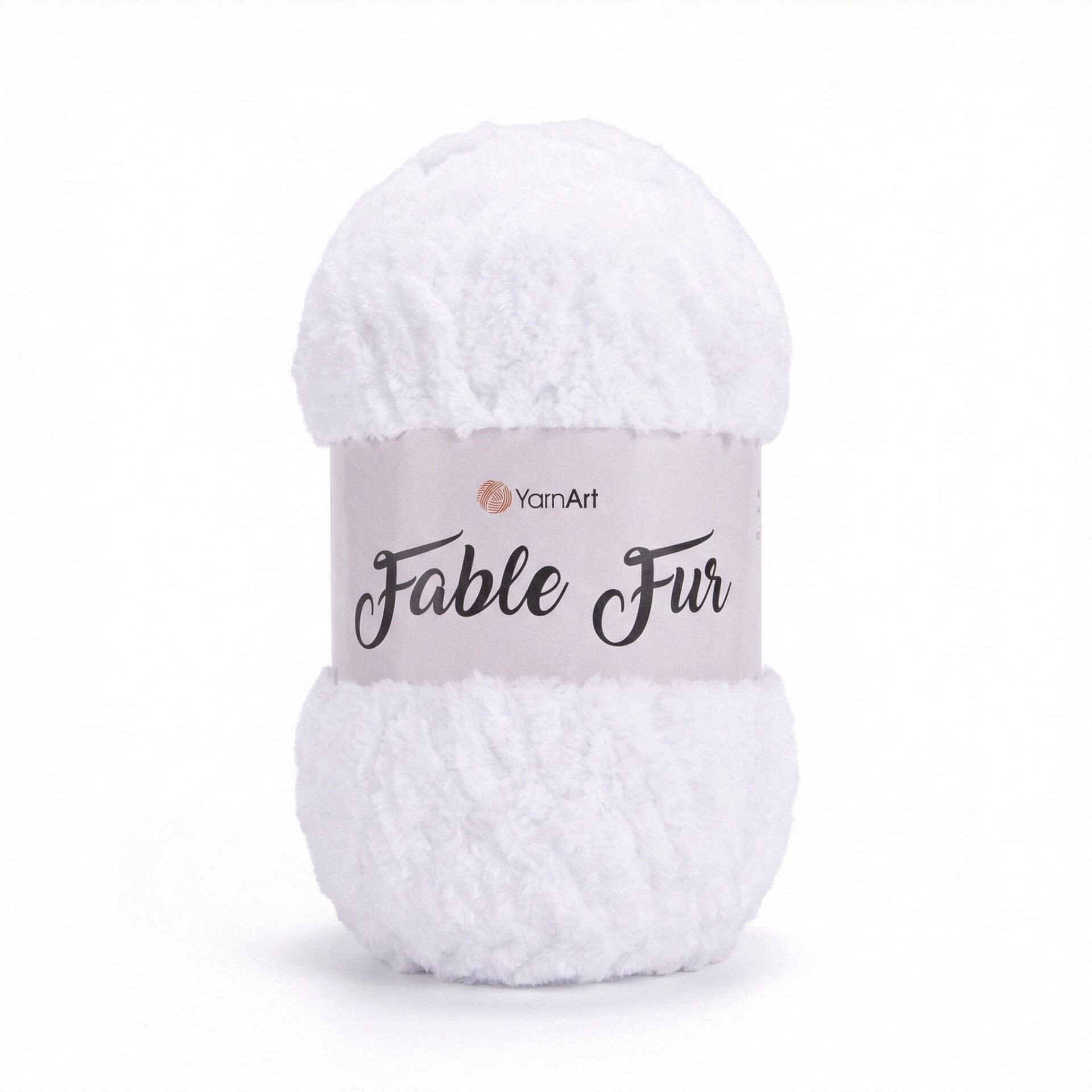 YARNART FABLE FUR - KNITTING YARN WHITE - 965