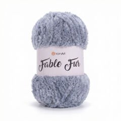 YARNART FABLE FUR - KNITTING YARN GREY - 972