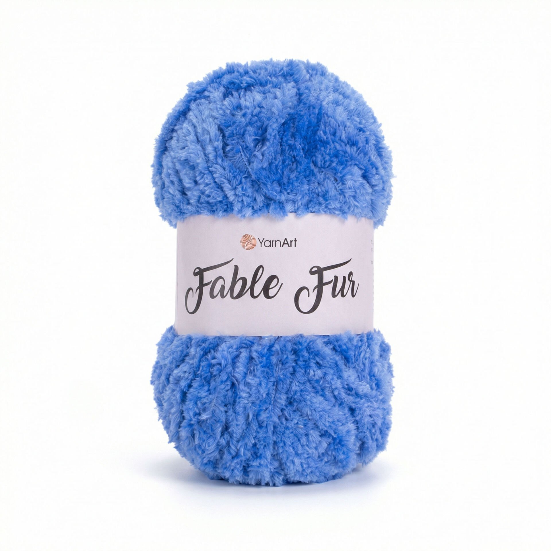 YARNART FABLE FUR - KNITTING YARN BLUE - 974