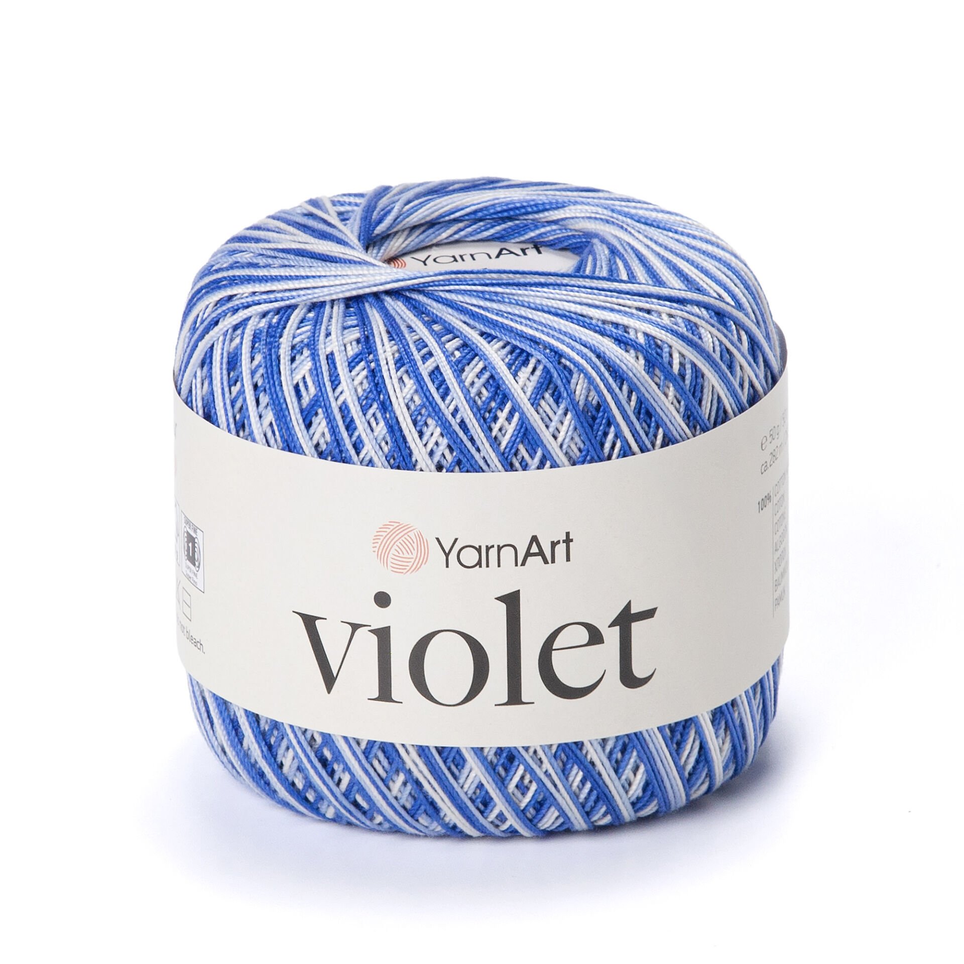 YARNART VIOLET MELANGE - MULTICOLOR MERCERIZED LACE YARN VARIEGATED - 5355