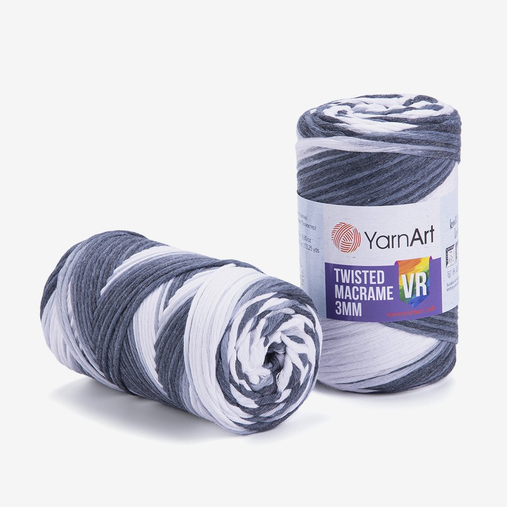 YARNART TWISTED MACRAME 3 MM VR - MACRAME CORD VARIEGATED - 910