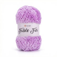 YARNART FABLE FUR - KNITTING YARN LILAC - 978