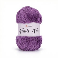YARNART FABLE FUR - KNITTING YARN PURPLE - 979