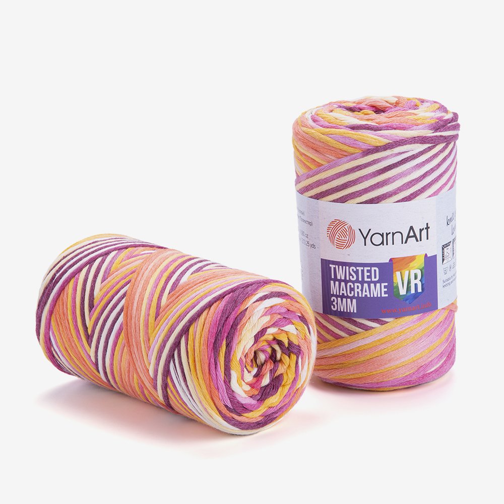 YARNART TWISTED MACRAME 3 MM VR - MACRAME CORD VARIEGATED - 912