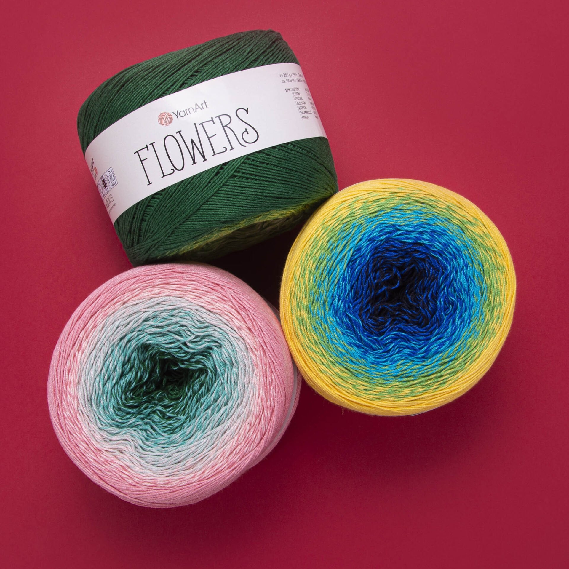 YARNART FLOWERS - MULTICOLOR KNITTING YARN