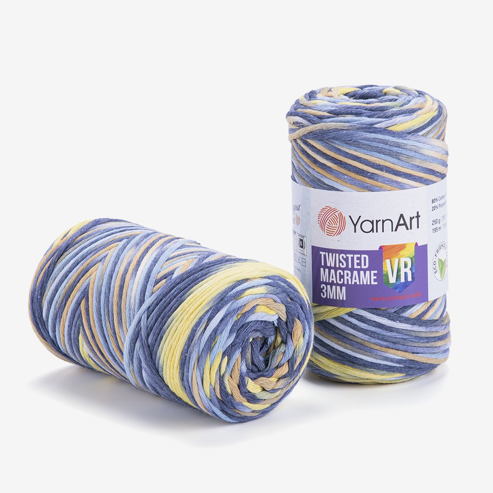 YARNART TWISTED MACRAME 3 MM VR - MACRAME CORD VARIEGATED - 915