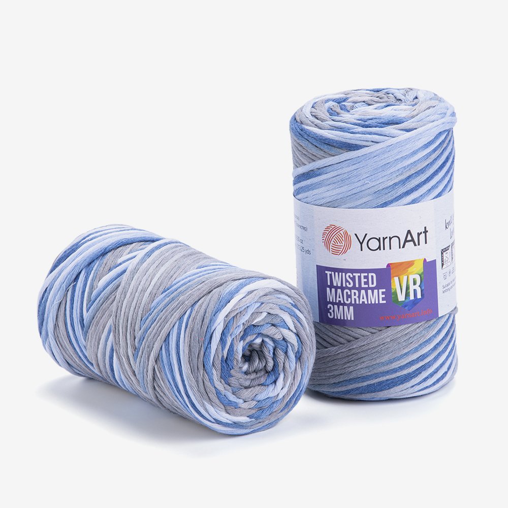 YARNART TWISTED MACRAME 3 MM VR - MACRAME CORD VARIEGATED - 916