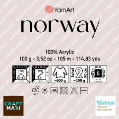 YARNART NORWAY - KNITTING YARN PINK - 849