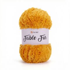 YARNART FABLE FUR - KNITTING YARN ORANGE - 985