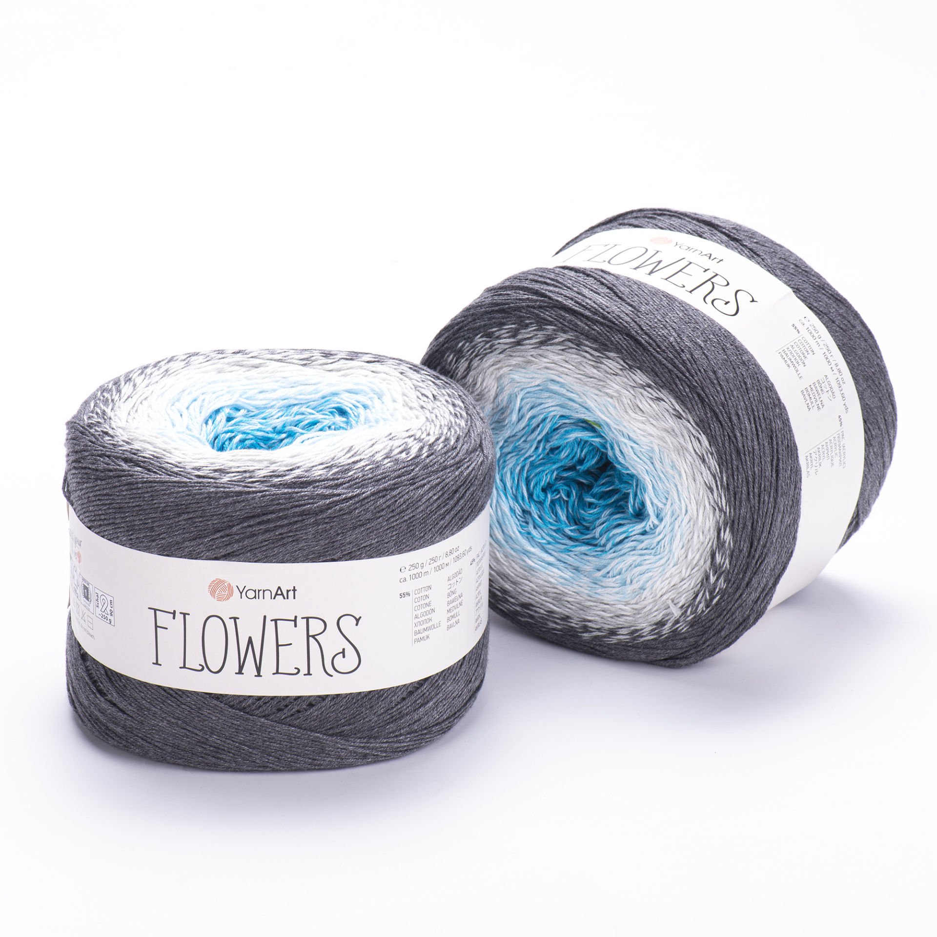 YARNART FLOWERS - MULTICOLOR KNITTING YARN VARIEGATED - 251