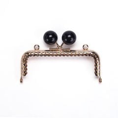 RECTANGLE BLACK BEADED BAG FRAME 10.5 CM