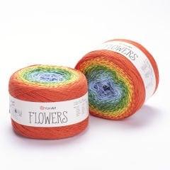 YARNART FLOWERS - MULTICOLOR KNITTING YARN VARIEGATED - 255