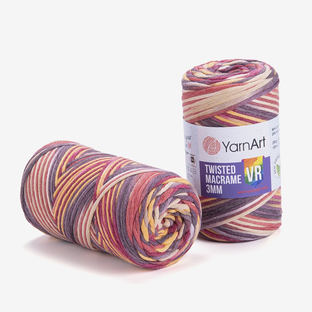 YARNART TWISTED MACRAME 3 MM VR - MACRAME CORD VARIEGATED - 923