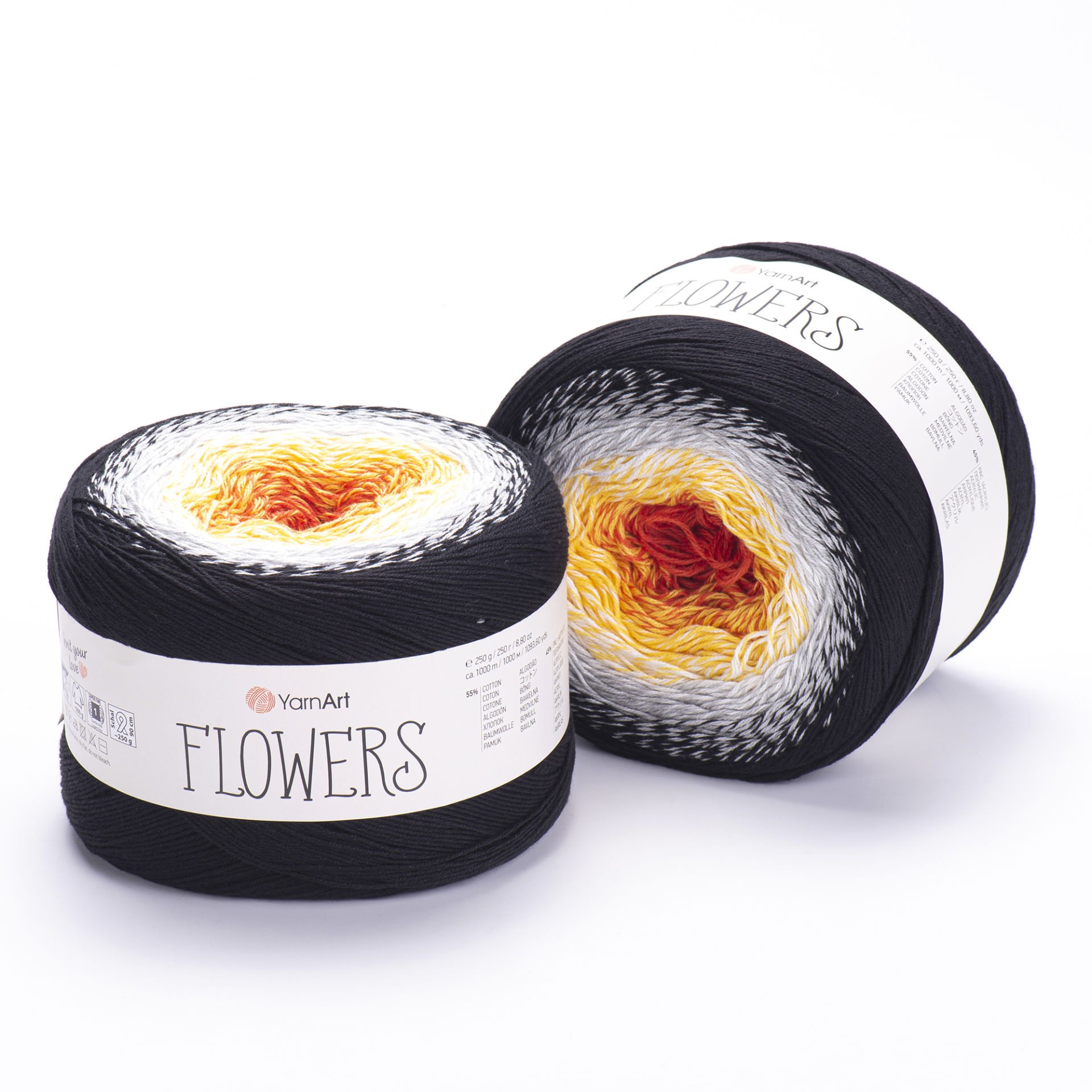 YARNART FLOWERS - MULTICOLOR KNITTING YARN VARIEGATED - 259