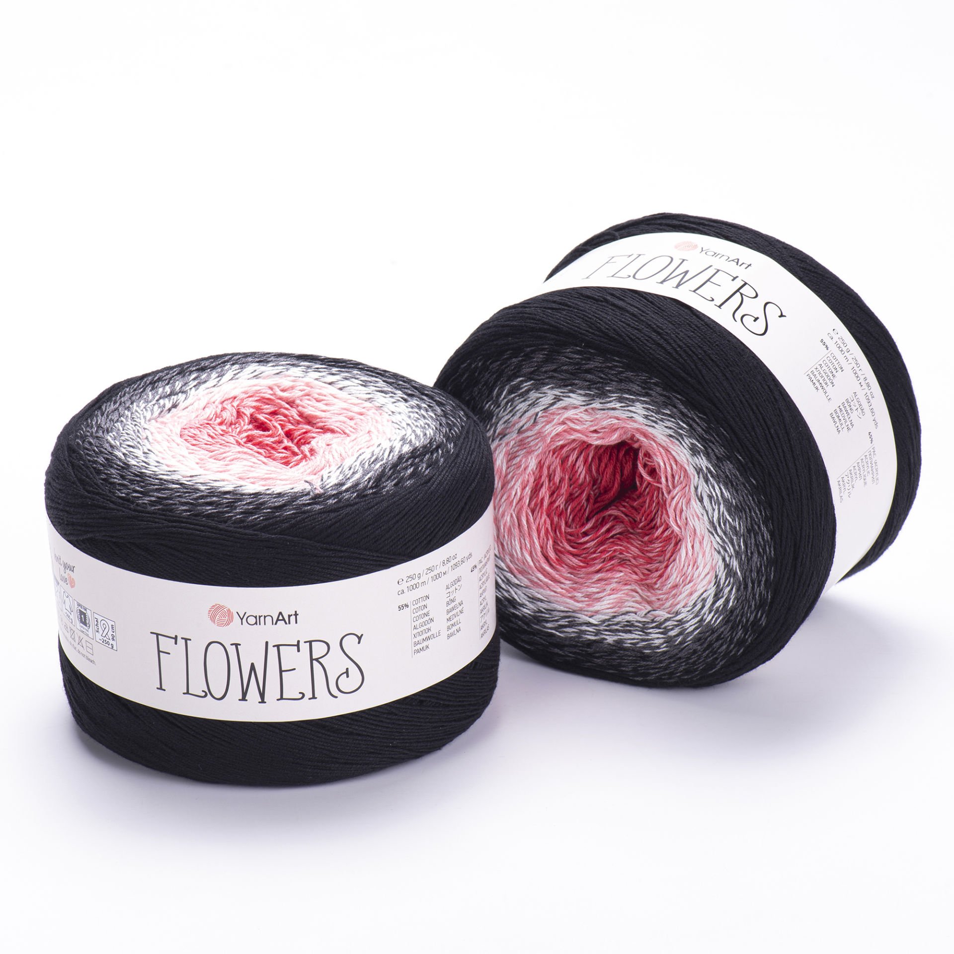 YARNART FLOWERS - MULTICOLOR KNITTING YARN VARIEGATED - 260
