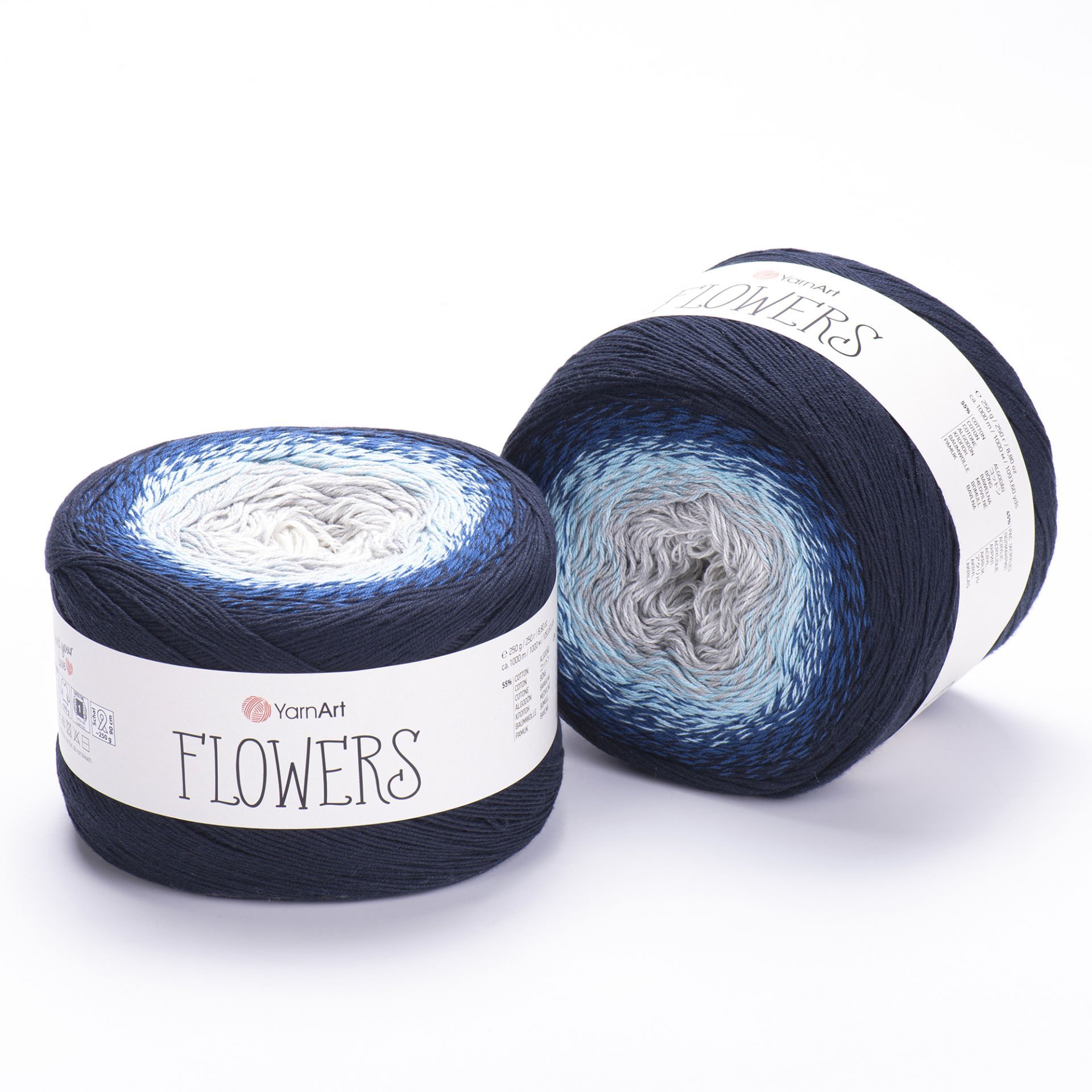 YARNART FLOWERS - MULTICOLOR KNITTING YARN VARIEGATED - 261