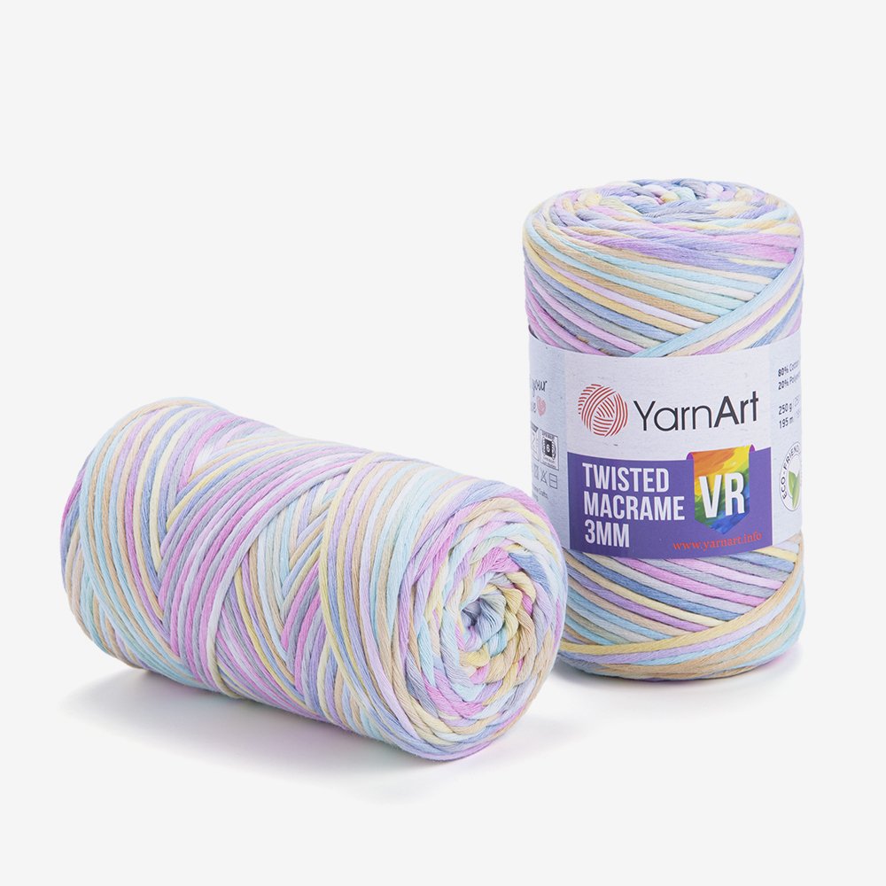 YARNART TWISTED MACRAME 3 MM VR - MACRAME CORD VARIEGATED - 929