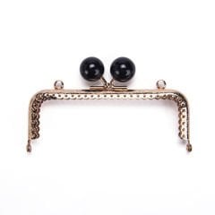 RECTANGLE BLACK BEADED BAG FRAME 12.5 CM
