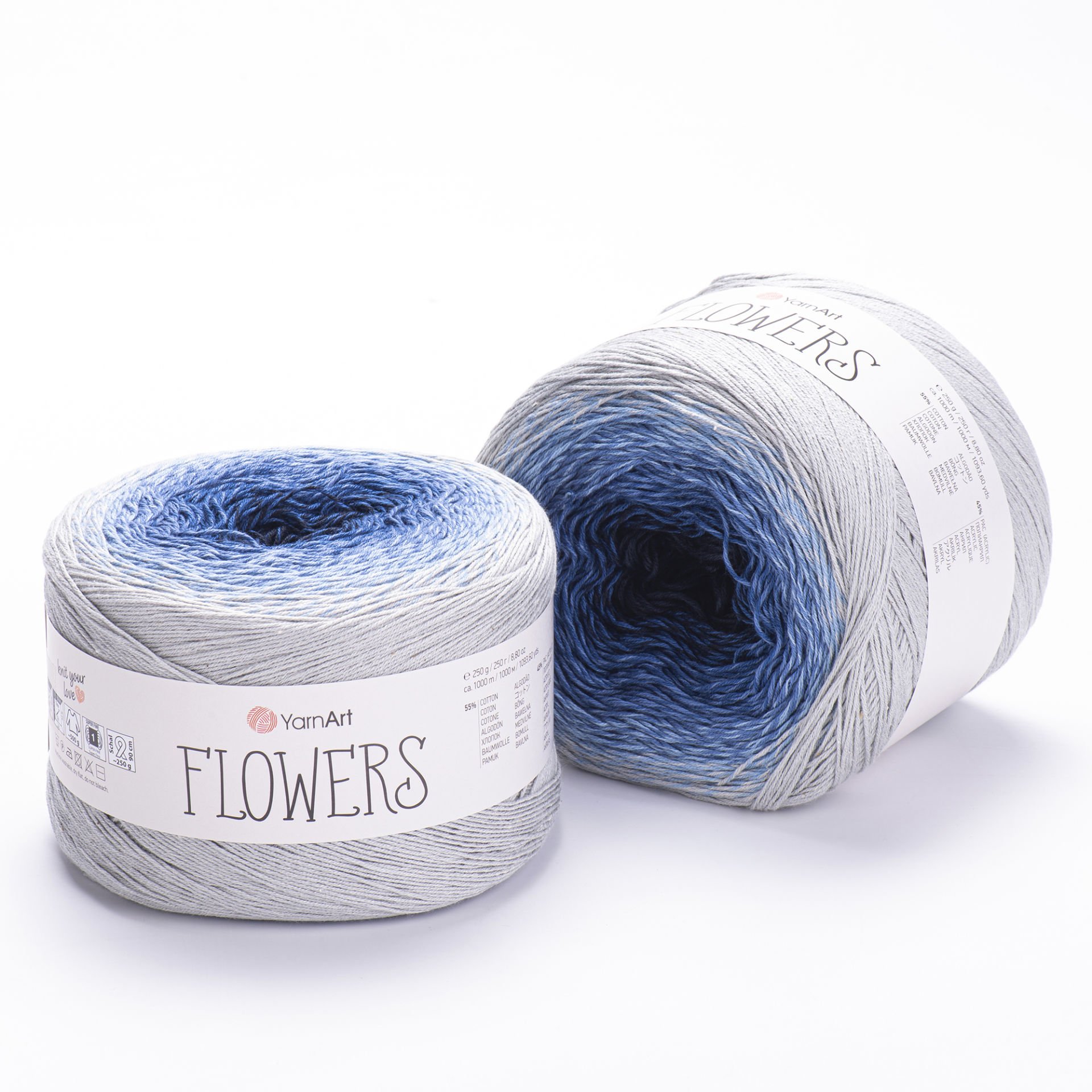 YARNART FLOWERS - MULTICOLOR KNITTING YARN VARIEGATED - 271