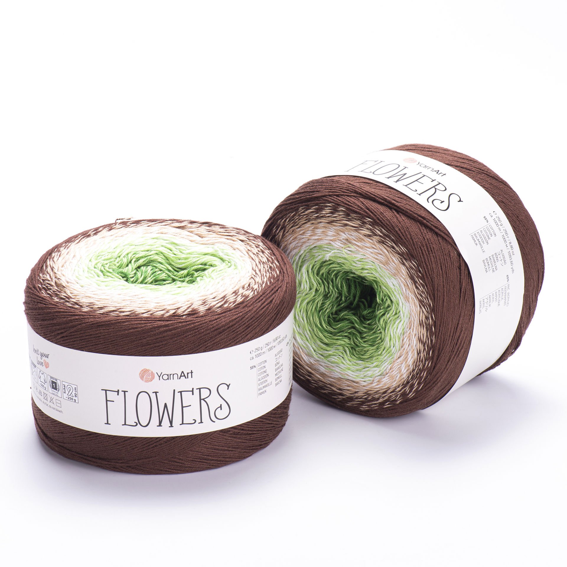 YARNART FLOWERS - MULTICOLOR KNITTING YARN VARIEGATED - 272