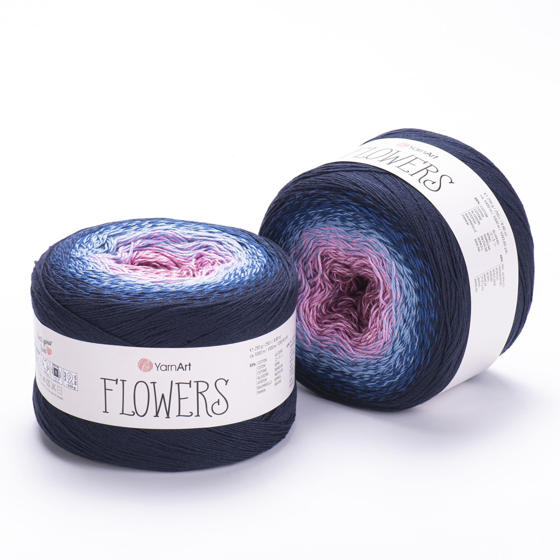 YARNART FLOWERS - MULTICOLOR KNITTING YARN VARIEGATED - 273