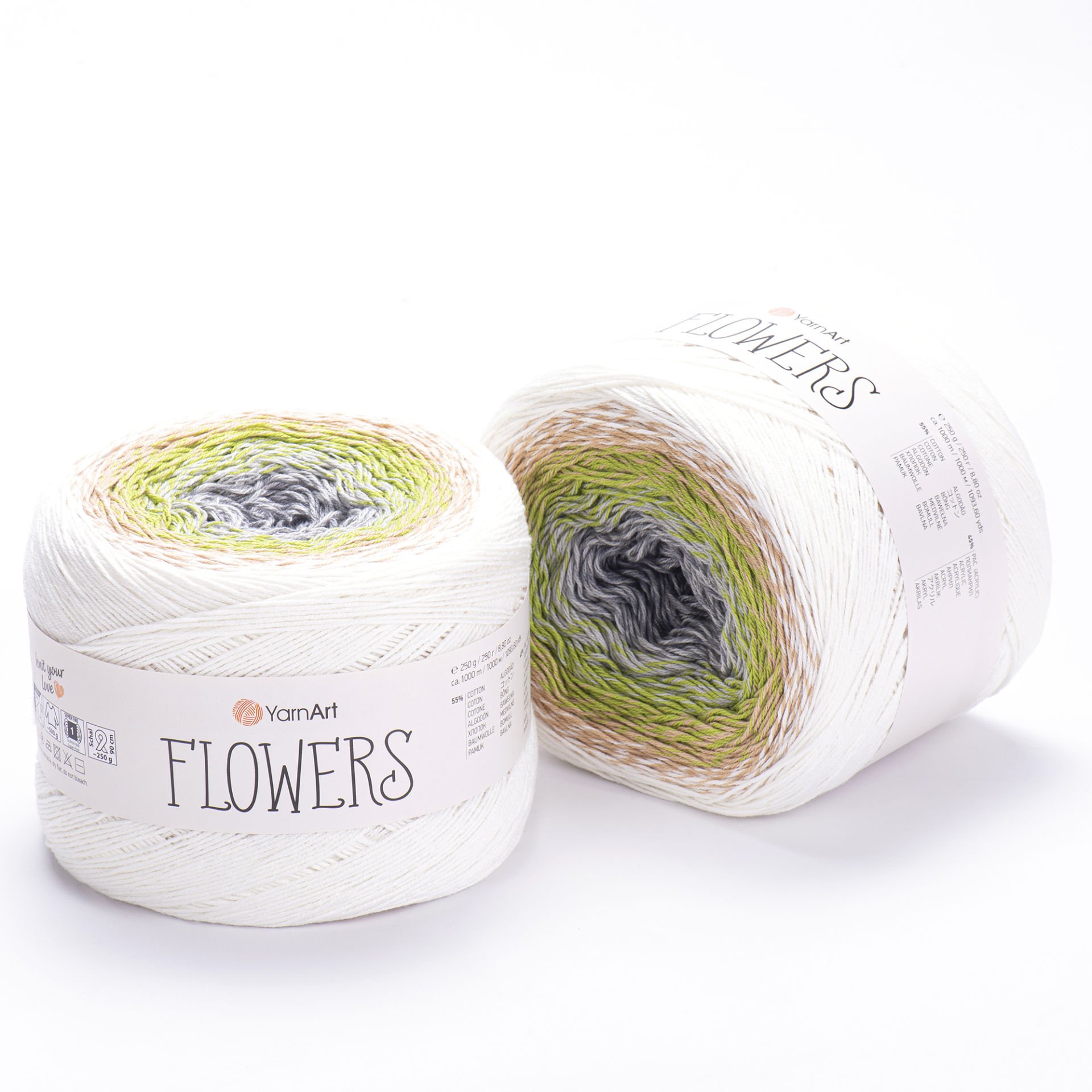 YARNART FLOWERS - MULTICOLOR KNITTING YARN VARIEGATED - 274