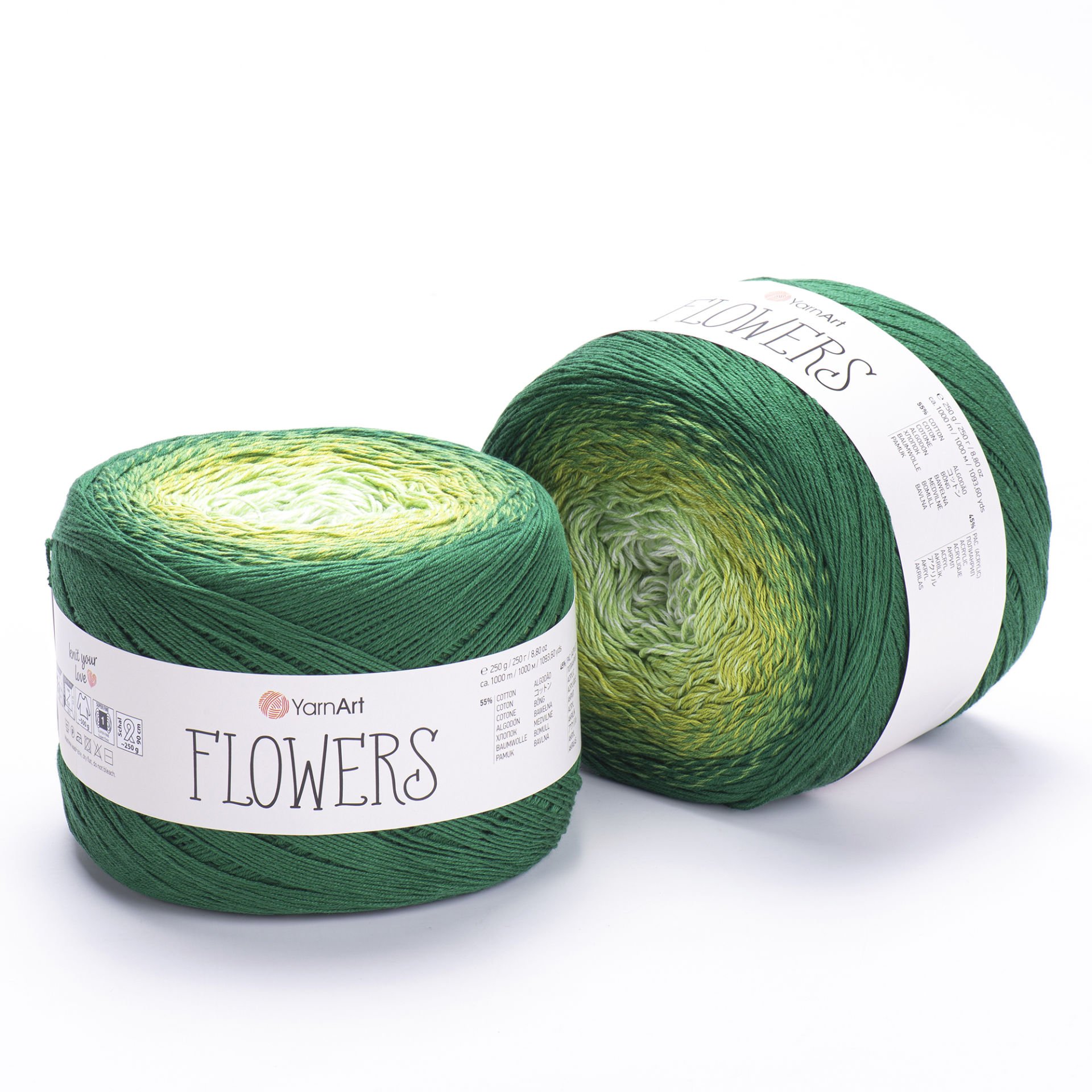 YARNART FLOWERS - MULTICOLOR KNITTING YARN VARIEGATED - 283
