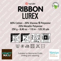 YARNART RIBBON LUREX - ACCESSORIES KNITTING YARN WHITE-GLITTERY - 721