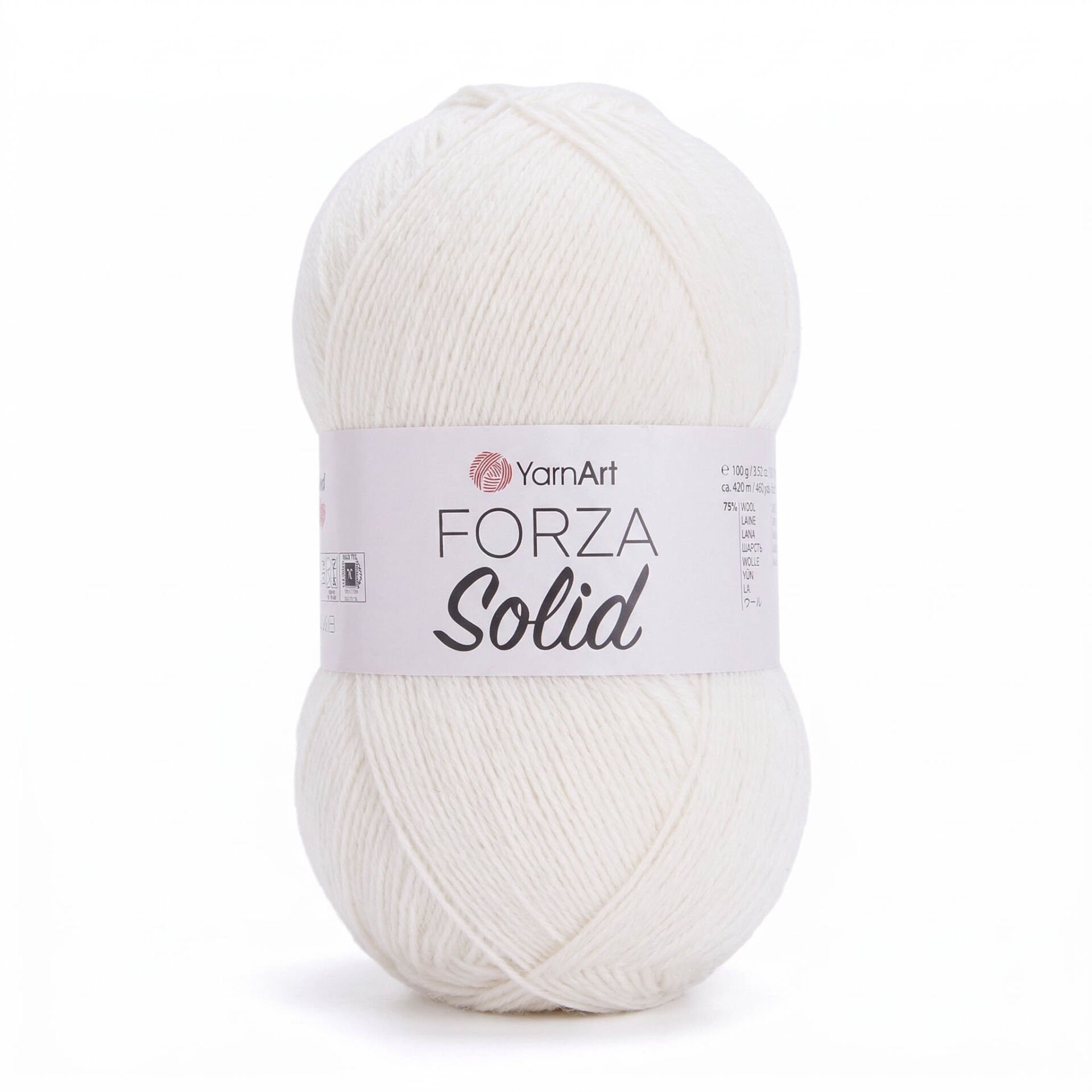 YARNART FORZA SOLID - KNITTING YARN WHITE - 4601