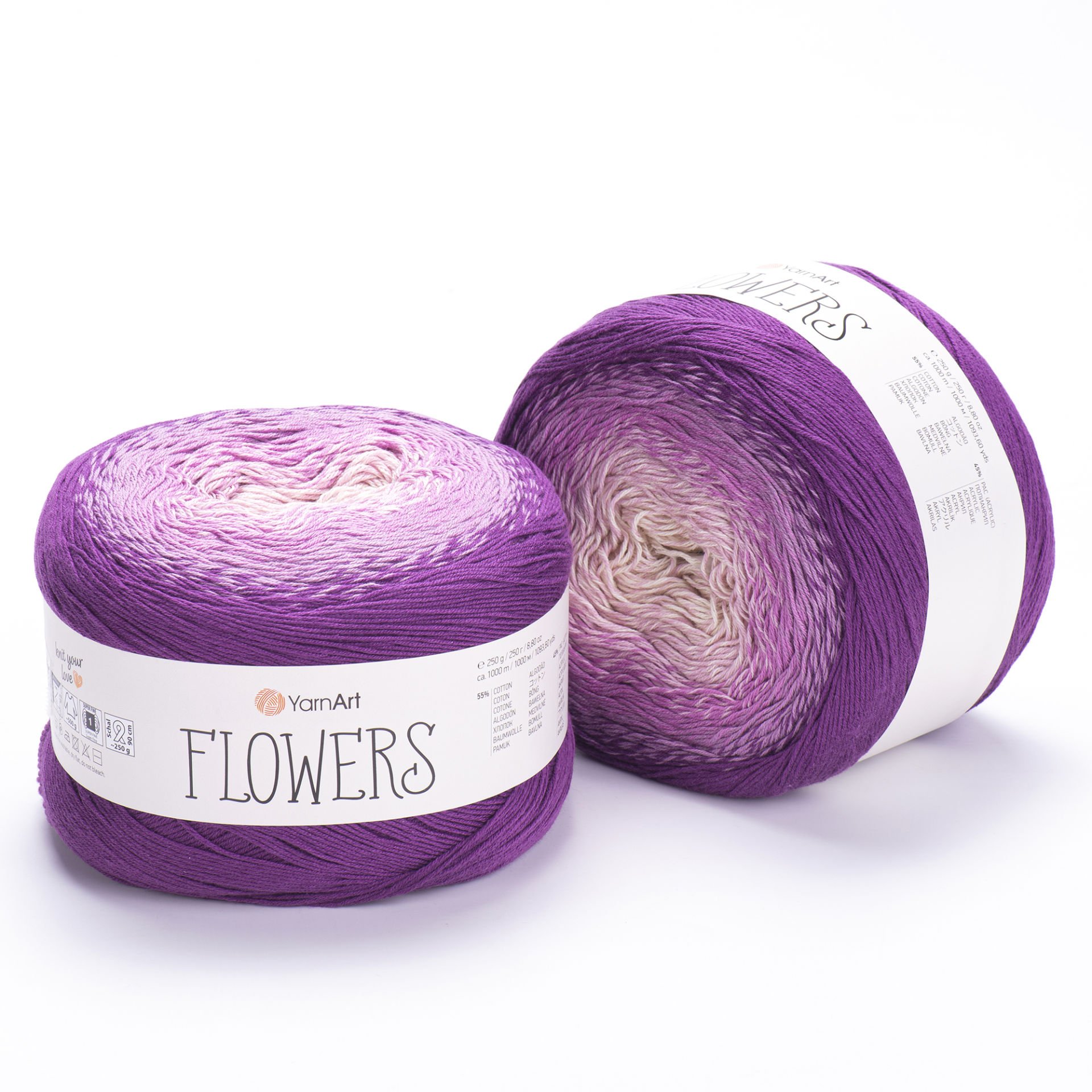 YARNART FLOWERS - MULTICOLOR KNITTING YARN VARIEGATED - 290