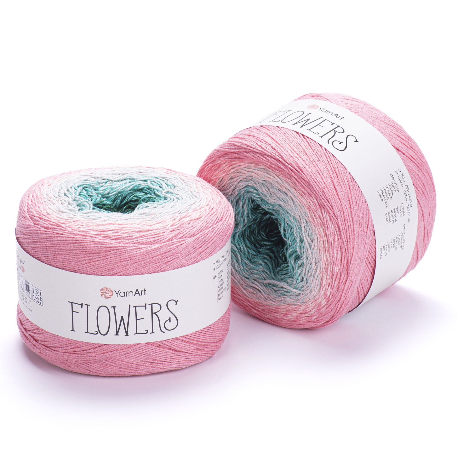 YARNART FLOWERS - MULTICOLOR KNITTING YARN VARIEGATED - 292