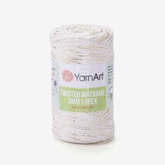 YARNART TWISTED MACRAME 3 MM LUREX - MACRAME CORD CREAM - 752