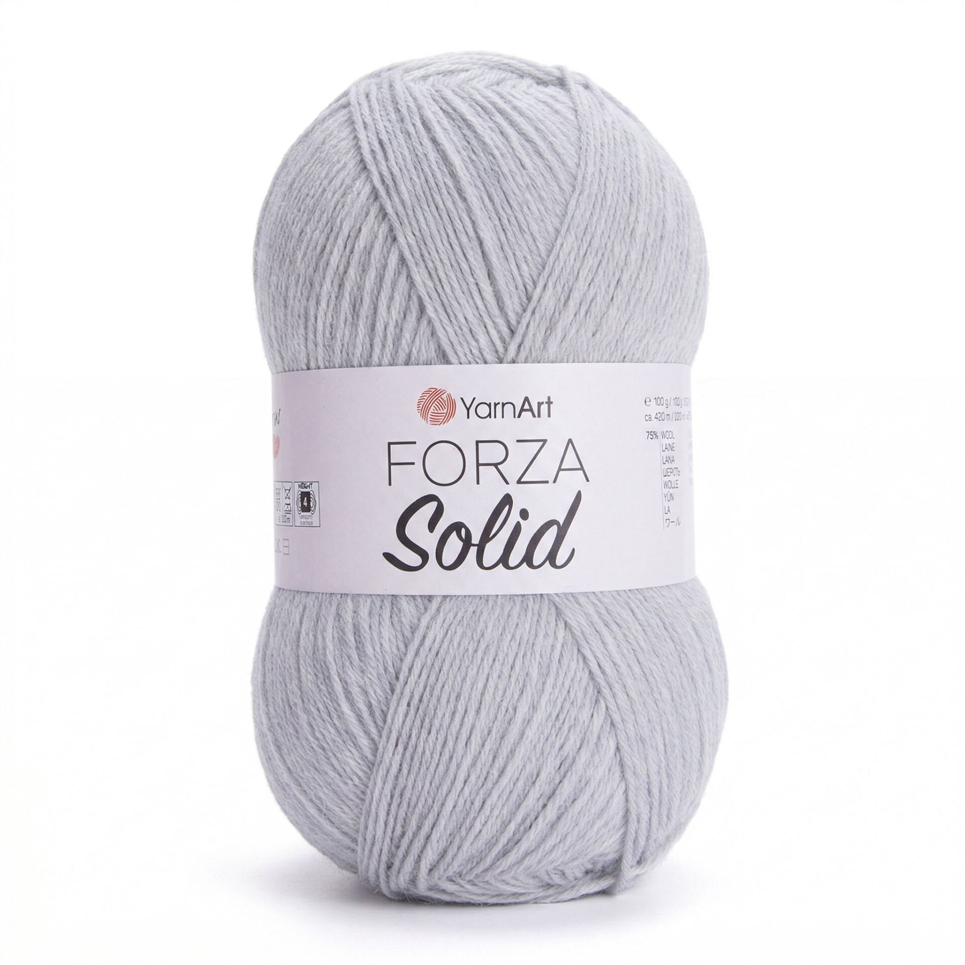 YARNART FORZA SOLID - KNITTING YARN GREY - 4612