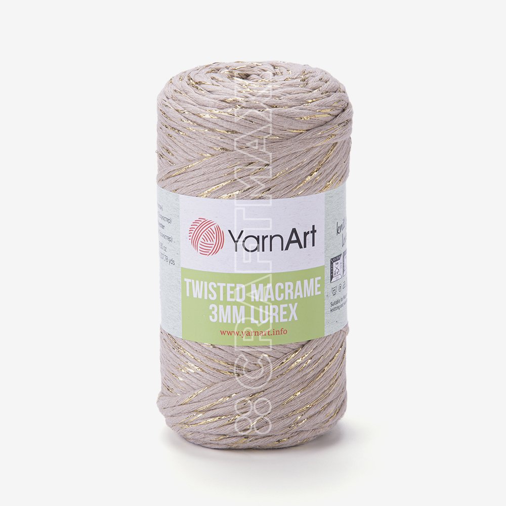 YARNART TWISTED MACRAME 3 MM LUREX - MACRAME CORD BEIGE - 753