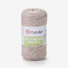 YARNART TWISTED MACRAME 3 MM LUREX - MACRAME CORD BEIGE - 753