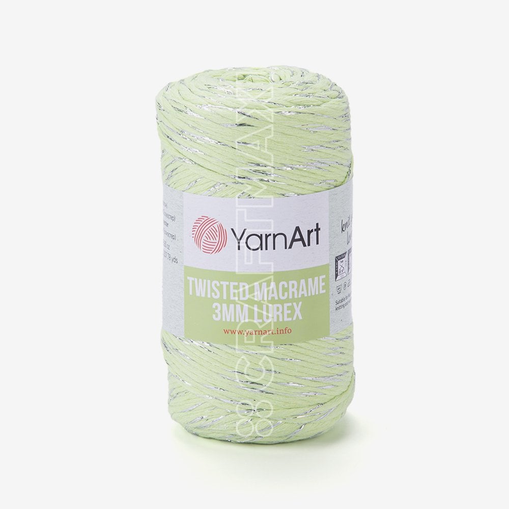 YARNART TWISTED MACRAME 3 MM LUREX - MACRAME CORD PISTACHIO - 755