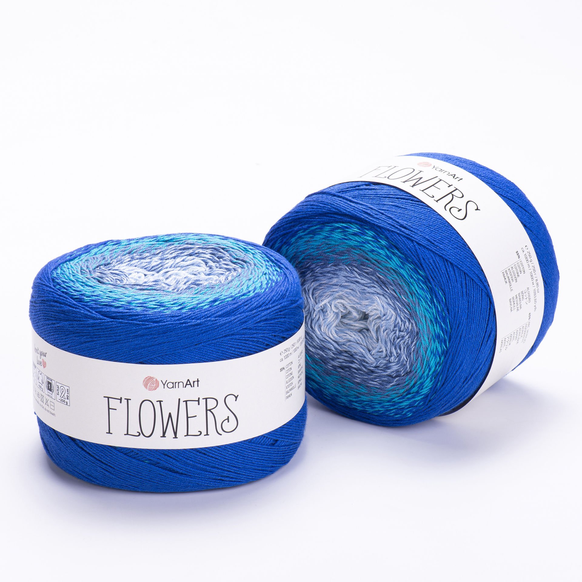 YARNART FLOWERS - MULTICOLOR KNITTING YARN VARIEGATED - 299