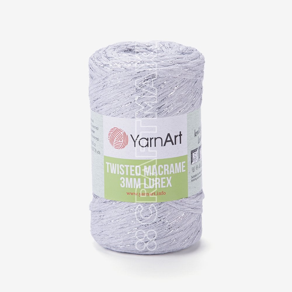YARNART TWISTED MACRAME 3 MM LUREX - MACRAME CORD LIGHT GREY - 756