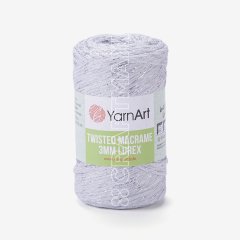 YARNART TWISTED MACRAME 3 MM LUREX - MACRAME CORD LIGHT GREY - 756