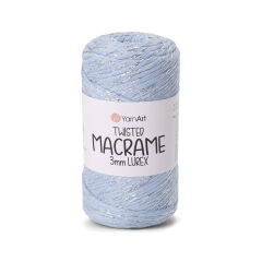 YARNART TWISTED MACRAME 3 MM LUREX - MACRAME CORD BABY BLUE - 760