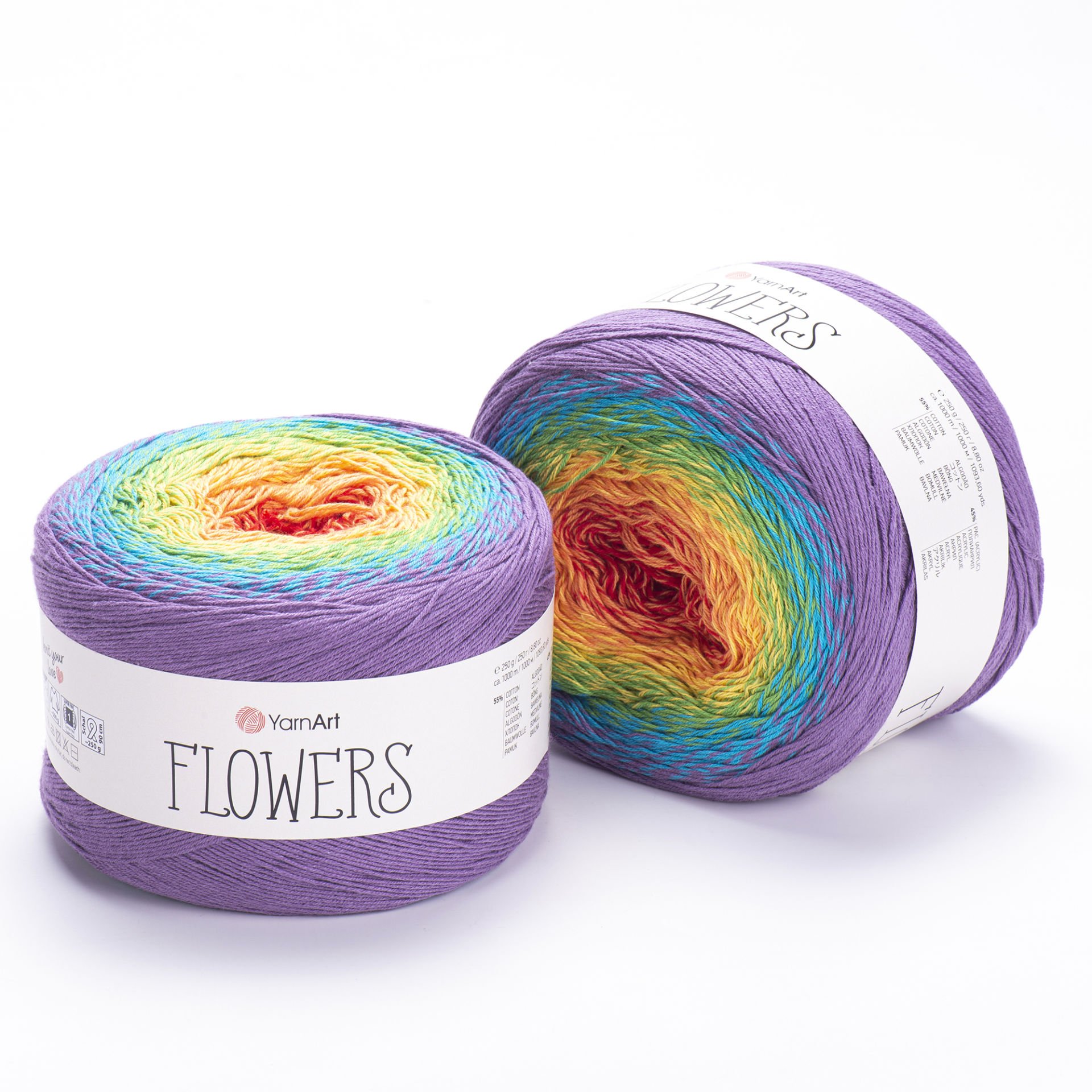 YARNART FLOWERS - MULTICOLOR KNITTING YARN VARIEGATED - 277
